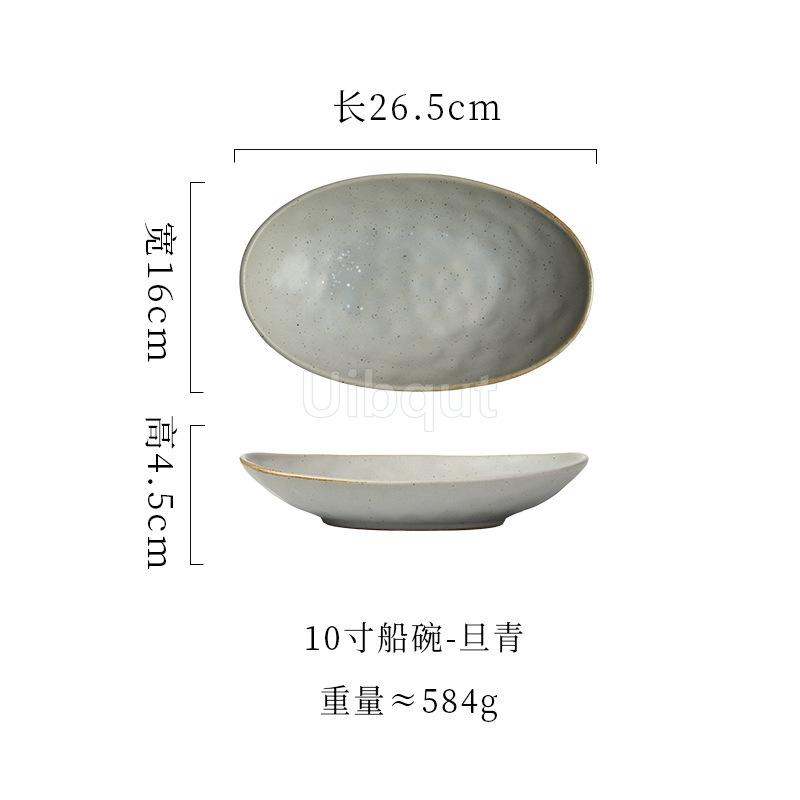 Creative Ceramic Boat Shaped Plate Japanese Style Dining Utensils Deep Dish Fish dinner Plate Home Use Food Plate Serving Dish