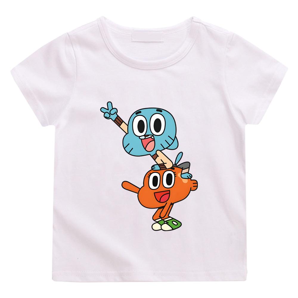 The Wonderfully Weird World of Gumball New Style Children T-Shirt Cute Cartoon Printing 100%cotton T-shirts Children Soft Tops