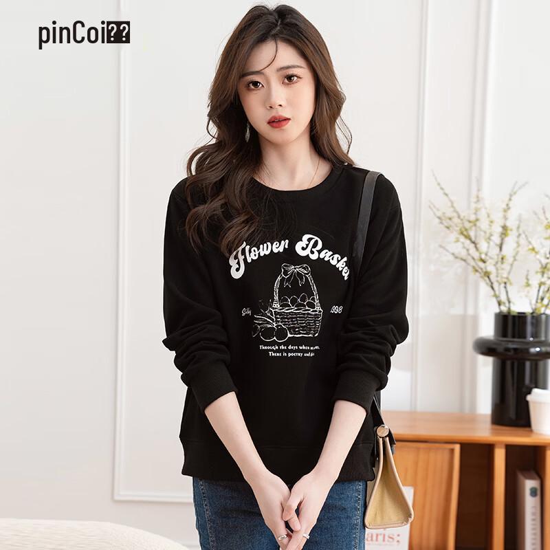 Women s Round Neck Printed Long Sleeve Sweatshirt M