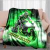 1PC Custom Name Rider Neon Green Smoke blanket versatile,all-season throw suitable for the living room,bedroom,camping,travel,and gift
