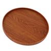 Wood Serving Tray 11.8in Sturdy Wood Simple Elegant Round Multifunction Wooden Tea Tray for Cafe Office Dining Table