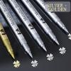 1pc Golden +1pc Silver Metal Waterproof Permanent Paint Marker Pens, Craftwork Art Painting Supplies, For Decoration