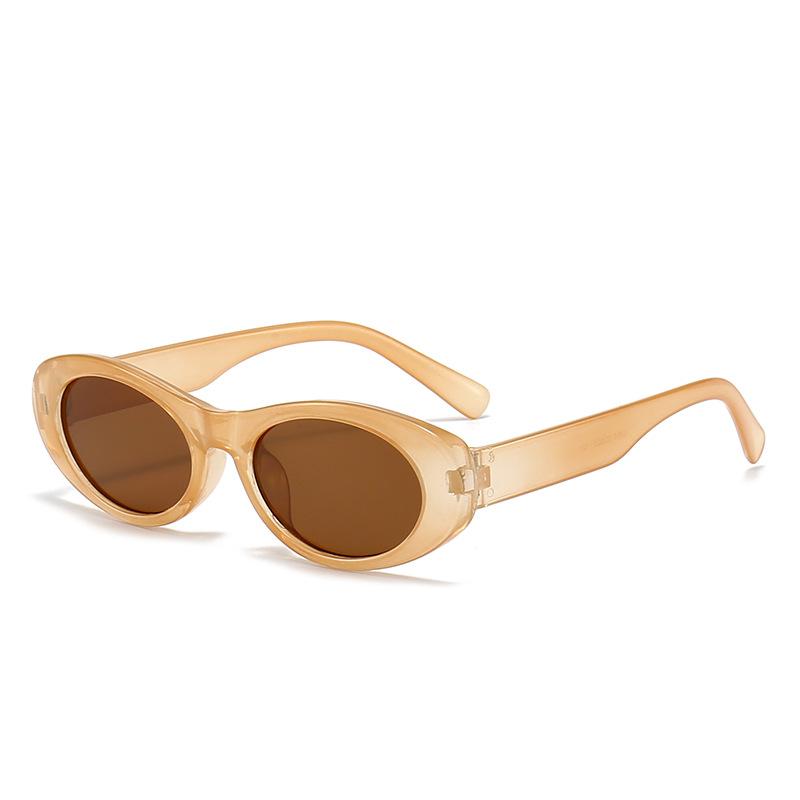 New fashion oval frame sunglasses women's trend street shot glasses European and American retro personality cat eye sunglasses women