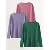 Three-piece Set Mountain and Forest Natural Print Fashion Retro Style Women's Casual Sports Top with Round Neck and Long Sleeves T Shirt