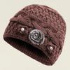 Winter New Middle-aged and Elderly Mothers' Hats with Velvet and Thickening Grandma Pullover Hats with Ear Protection and Warm Knitted Woolen Hats