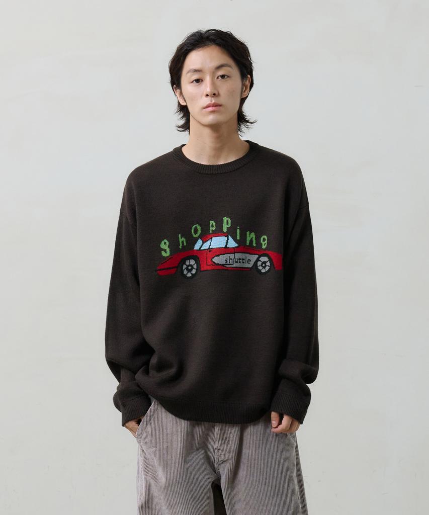 KNOUUN Shopping Car Knit (Dark Brown)
