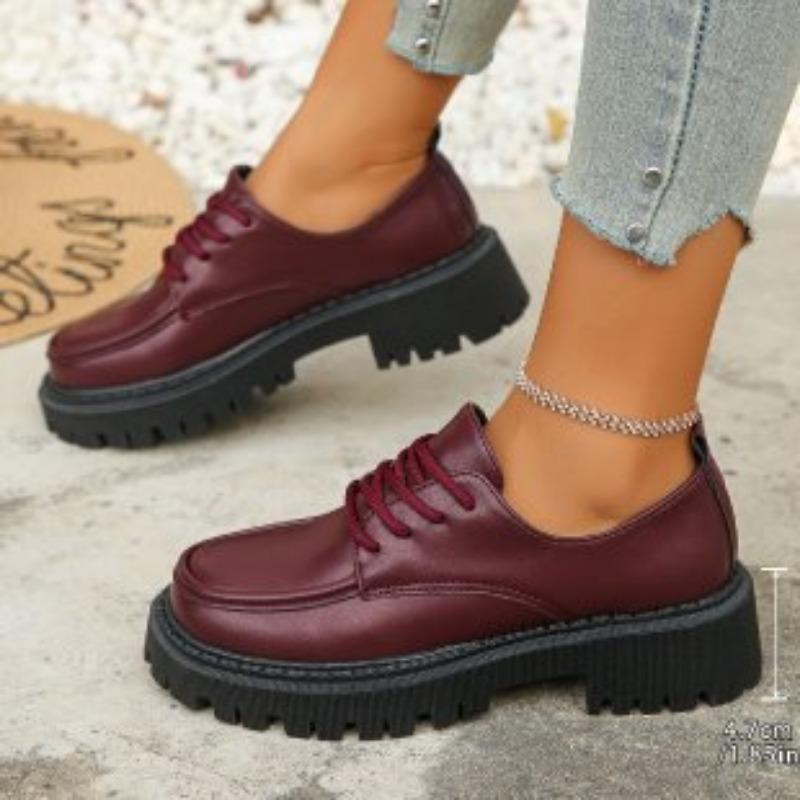 Women's Fashion Thick Sole Heightening Not Tired Feet Arch Support Comfortable Soft Shock-absorbing Non-slip Lefebvre Casual Sports Leather Shoes