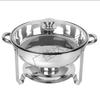 Gold Round Stainless Steel Folding Chafing Dish Set with Folding Frame