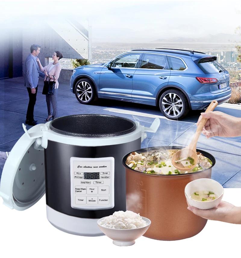 Mini Elektrisk Riskoker Intelligent Husholdningskjøkkenkoker 12-24V Personer Liten Matvarmer Steamer 1.6L Multikoker Steamer