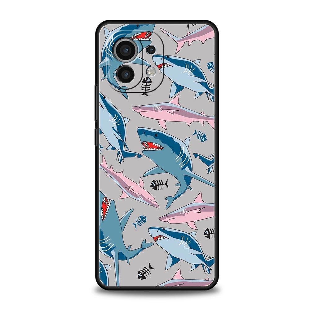

Seaside Sharks Pattern Phone Case Cover for Xiaomi Mi 17 Pro Max 15 14 13 12 11 Ultra 15T 14T 13T 12T 11T Pro Lite Soft TPU Bags Xiaomi 13 Lite