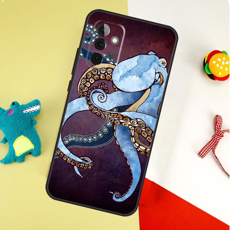 Marine Life Ocean Octopus Case For Samsung Galaxy A54 A34 A24 A14 A12 A22 A32 A42 A52 A72 A52S A51 A71 A13 A53 Cover