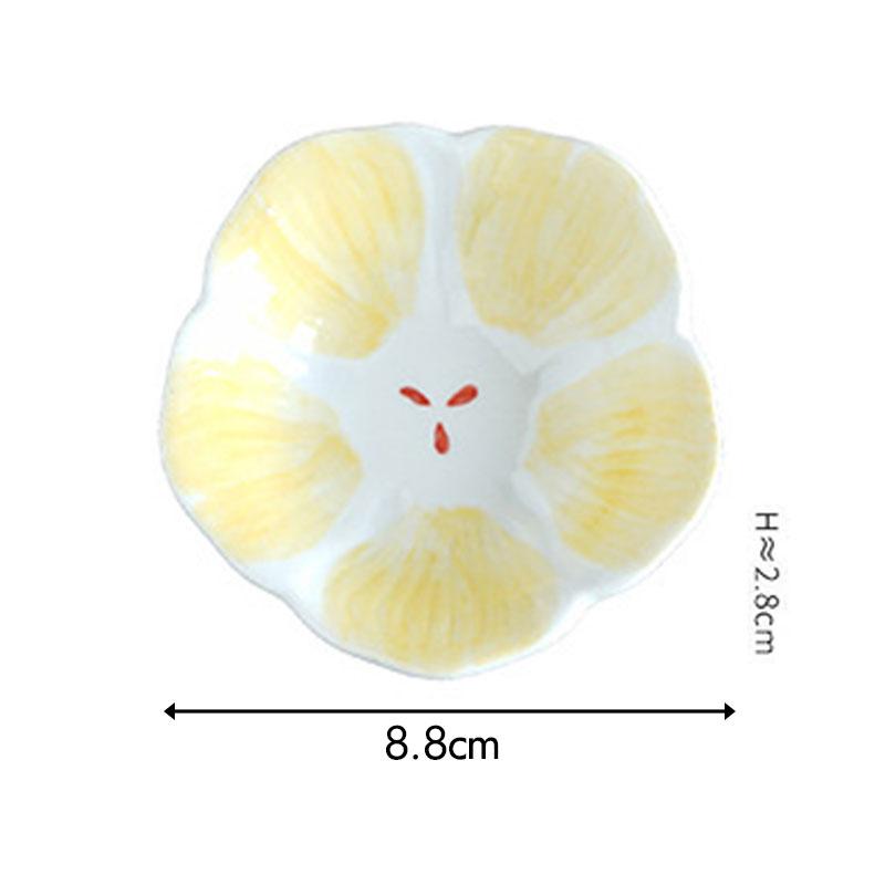 Japanese Style Flower Design Seasoning Dish Soy Sauce Vingar Bowl Salad Dressing Plate Ceramic Kitchen Tableware Small Plate