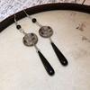 Elegant Chinese Acrylic Waterdrop Pendant Fan Unique Women's Earrings Suitable for Ladies Party Matching