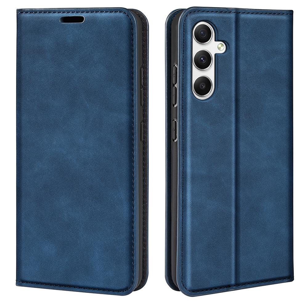 For Samsung Galaxy A35 5G Skin Touch Feeling Case PU Leather Magnetic Auto-absorbed Phone Cover