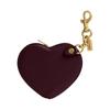 Coach Heart 10 Heart-shaped Design Zipper Closure Leather Coin Purse Women's Plum Red Plum Red