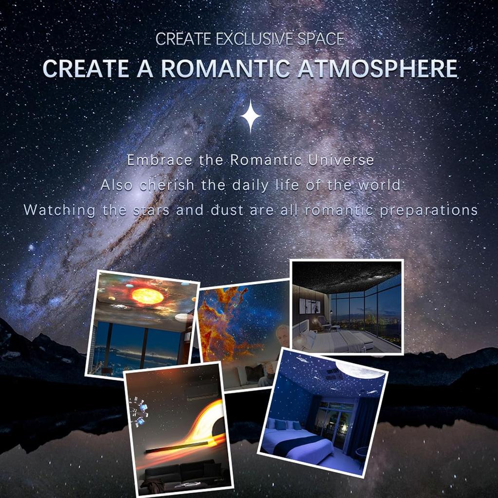 Luci Proiettore Galassia, Planetario 12 in 1 Stella Cielo Stellato Luce Notturna con Costellazione Sistema Solare Luna per Camera da Letto Soffitto Decorazione Stanza Casa