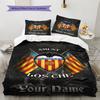 Name Custom Valencia CF Logo Pattern Bedding Set Quilt Cover Pillowcase Home Decor Gift (1 * duvet cover + 2 * pillowcase, without core)