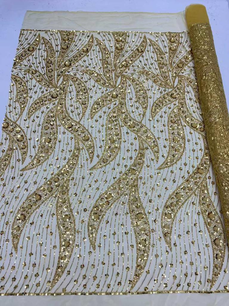 African Nigerian Groom Tulle Lace Fabric 2026 High Quality Sequins Embroidery Beaded Nigerian French Wedding Party Dress 5 Yards