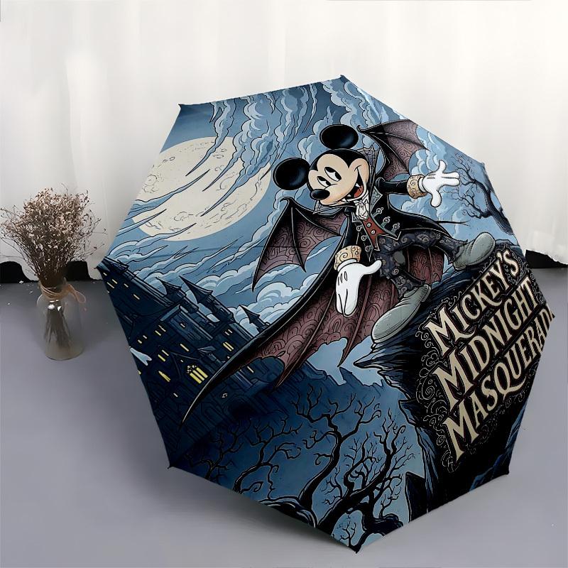 1pc Mickey's Midnight Masquerade Automatic Open Close Umbrella Windproof Canopy, Automatic Open Close Button10150
