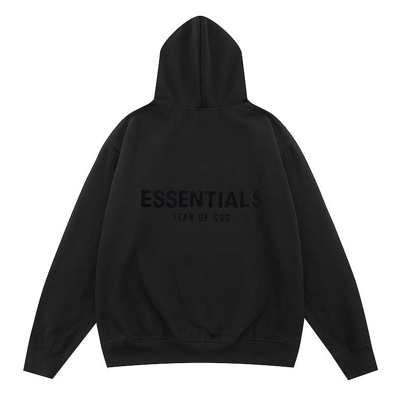 FEAR OF GOD ESSENTIALS Unisex Samt-Hoodie mit Beflocktem Schriftzug