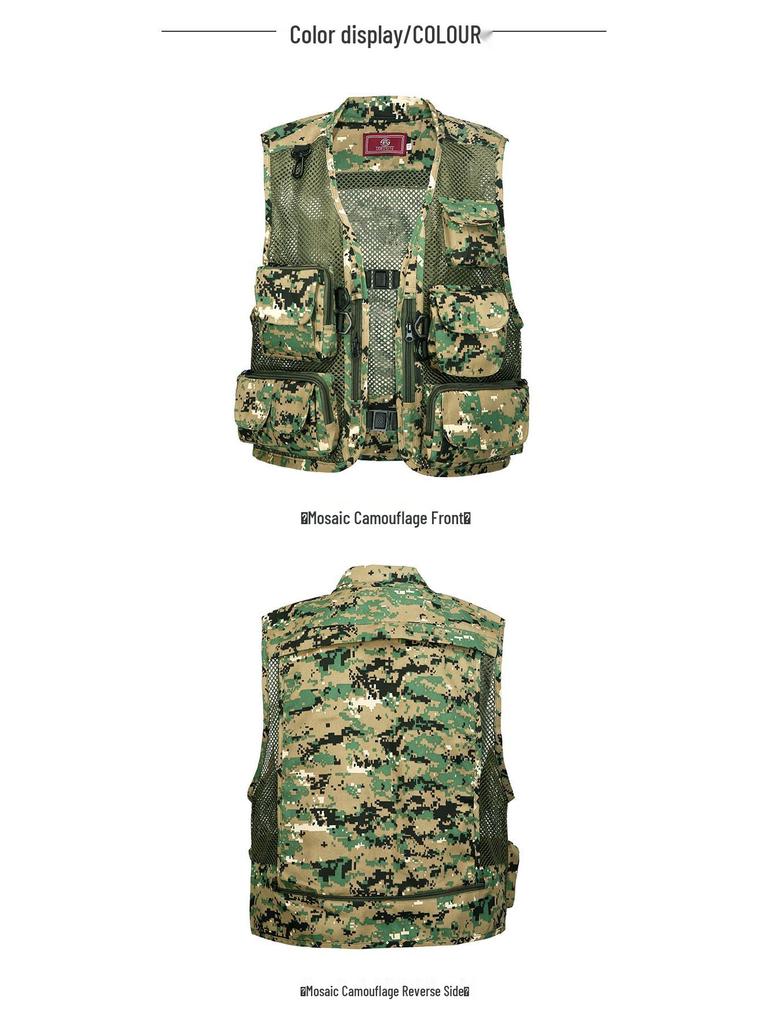 Men's Breathable Multi-Pocket Outdoor Vest for Fishing, Photography, and Workwear