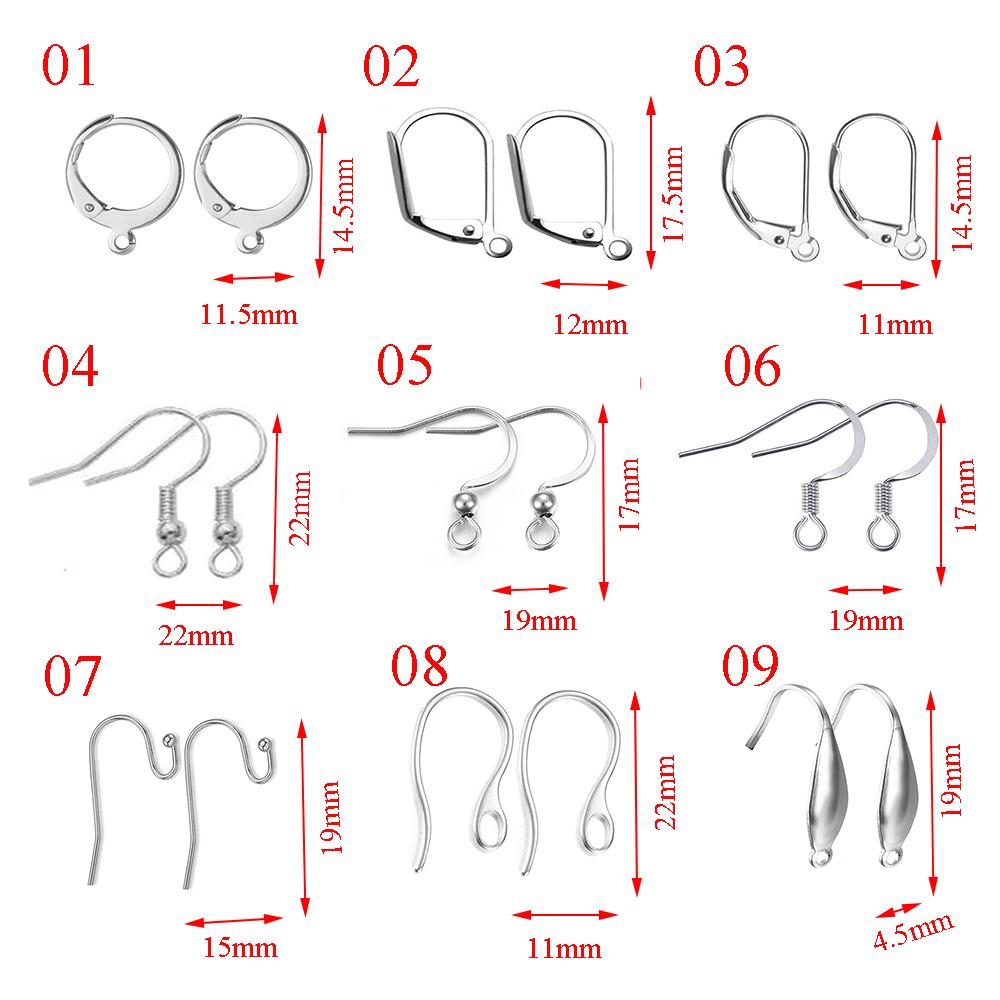 100pcs/lot(50pairs) Stainless Steel DIY Earring Findings Clasps Hooks Jewelry Making Accessories Earwire