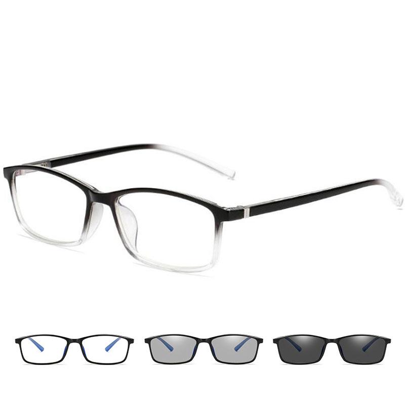 TR90 Thin Frame Change Color Eyewear Photochromic Eyeglasses Women Men Prescription 0 -0.5 -1.0 -1.5 -2.0 -2.5 -3.0 To -6.0