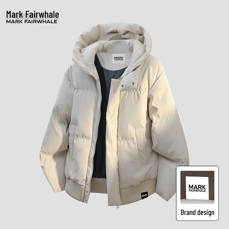 Mark Fairwhale Men's Korean Style Hooded Workwear Puffer Jacket