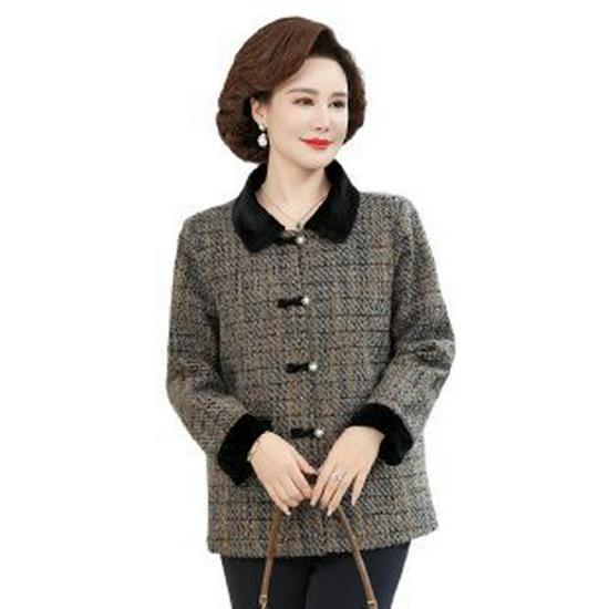 

Elegant Spring Chinese-Style Cardigan Jacket for Middle-Aged & Elderly Women - 2026 Plus Size Thin Top and Trench 2XL чорний