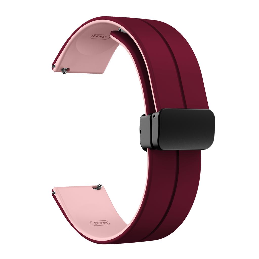 Zweifarbige weiche Silikon-Uhrenarmbänder für Amazfit Cheetah (Quadrat) Magnetischer Schnallenriemen für Amazfit GTR Mini/GTS 2 3 4/Bip 3 Pro