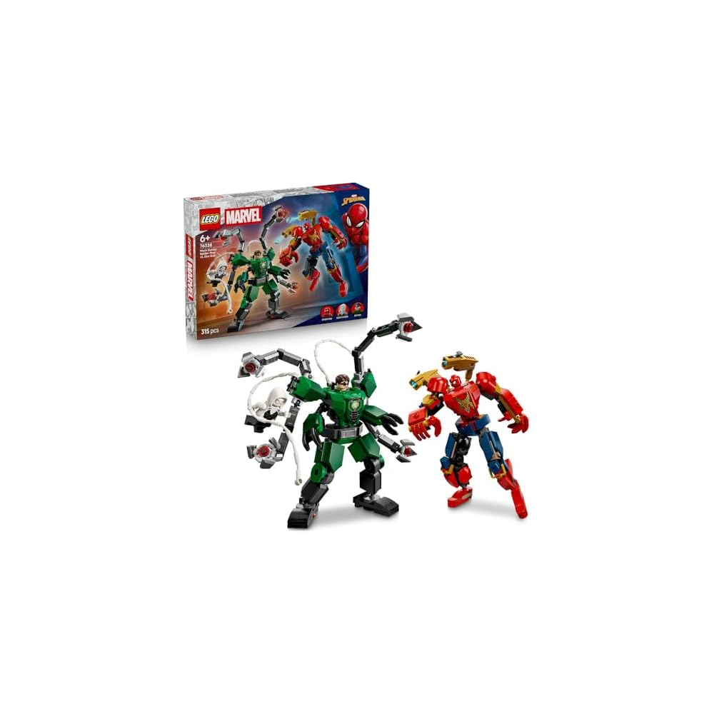 

LEGO Marvel Spider-Man vs Doc Ock Mech Suit Toy Set Building Blocks Educational Gift for Kids Ages 6-9