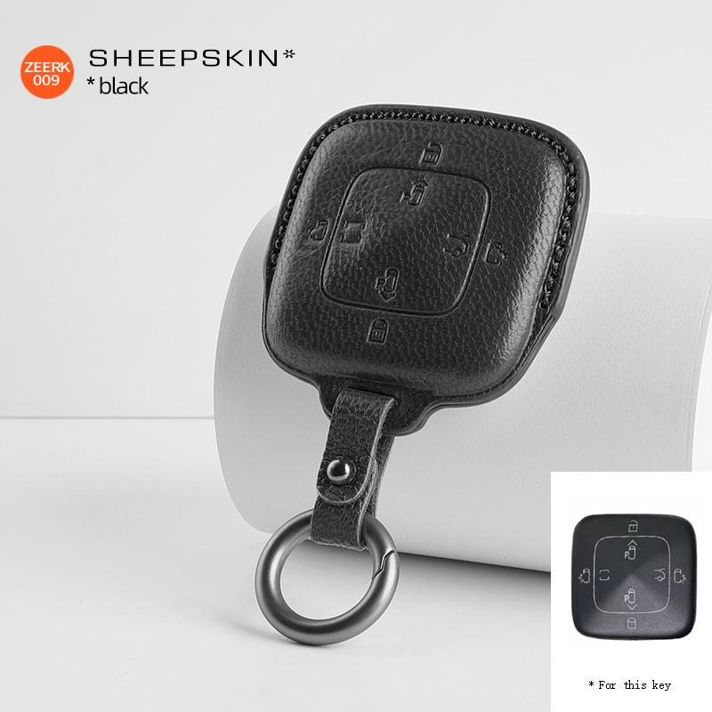 car Key protection shell Sheepskin For For zeeker 001 009 zeeker X intelligent Bluetooth key case Auto keychain accessories