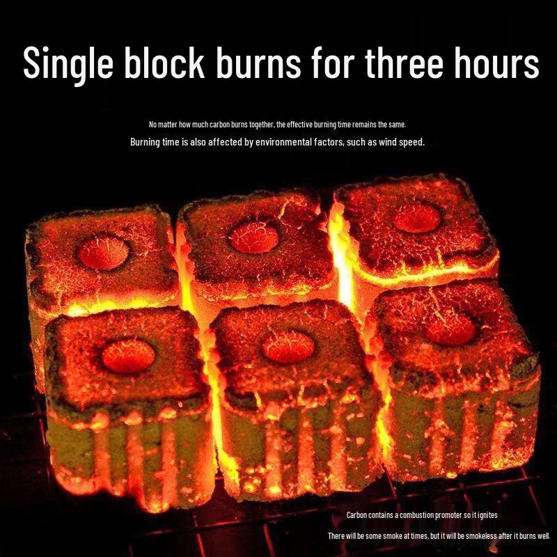 Quick-Light Smokeless Fruitwood & Bamboo Charcoal Briquettes: Easy-to-Use for Home BBQ