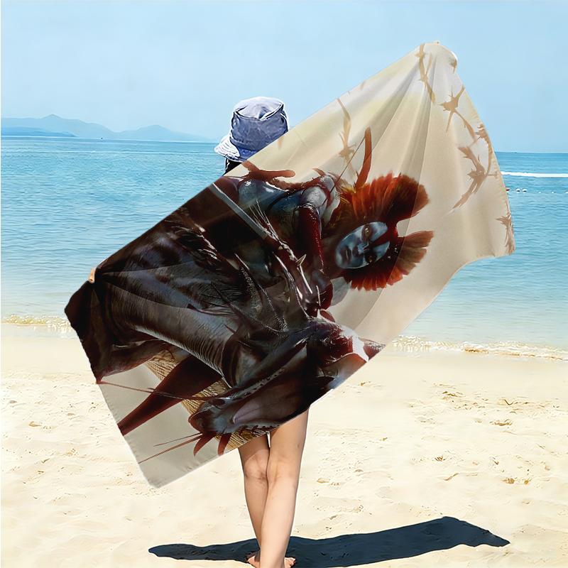 1Pc Avatar Blue Warrior Beach Towel Microfiber Beach Towel Thin Absorbent For Beach Swimming Yoga Bath Sports 0917284