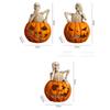 Resin Handicrafts Cartoon Halloween Skull Statue Skeleton Sculpture Hollowed-out Pumpkin Home Decoration Accessories