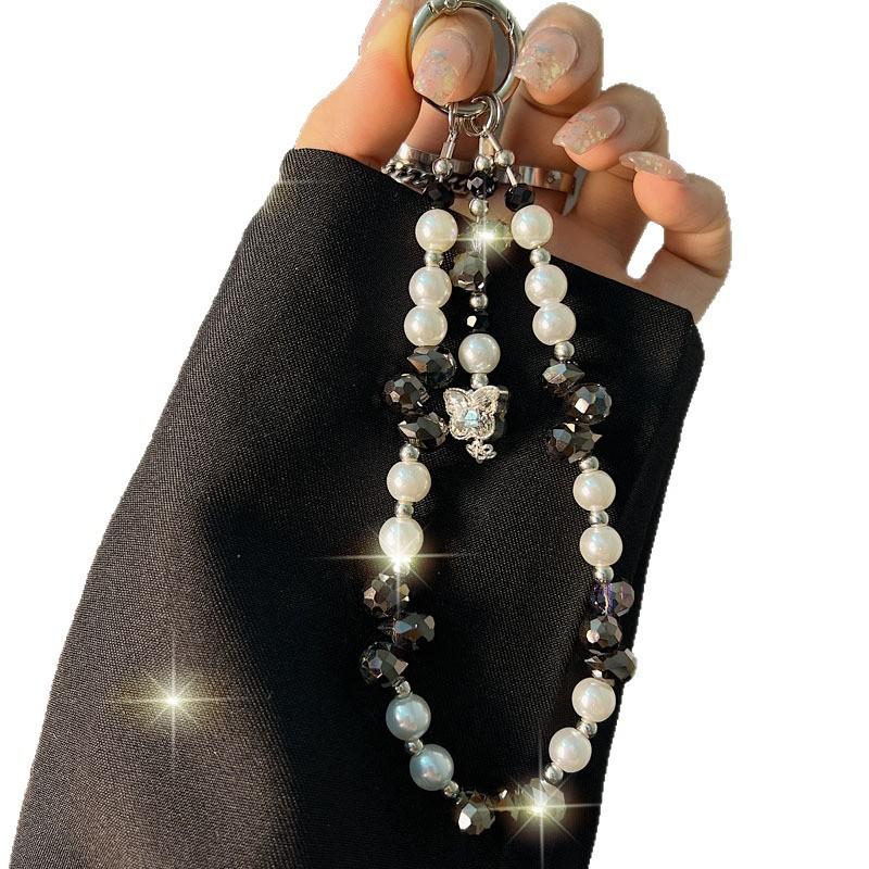 Light Luxury Crystal Phone Chain Rhinestone 3D Butterfly Phone Chain Pendant Car Keychain Bag Pendant