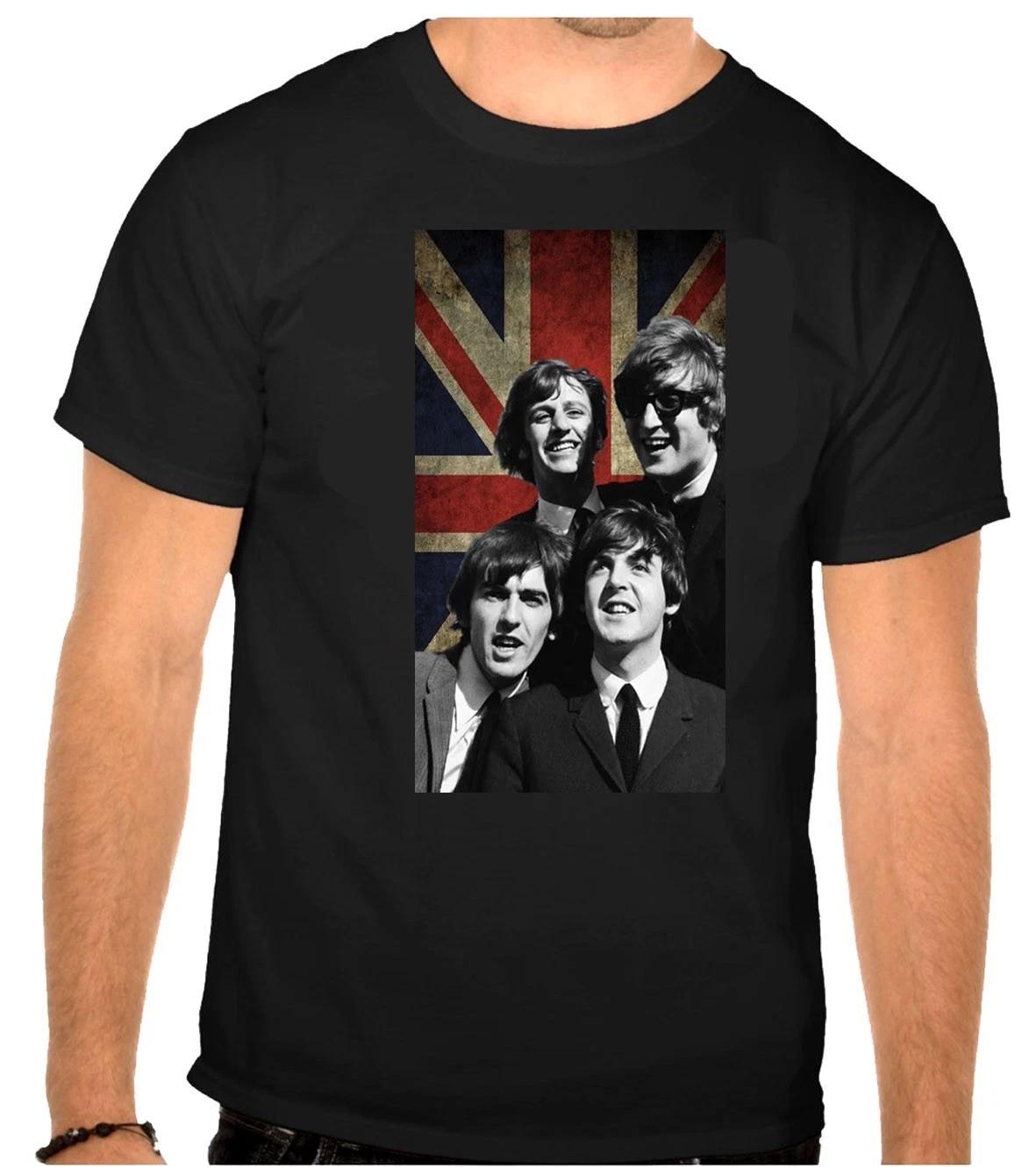 The Beatles Rock Music Logo Black T-Shirt -1309- S