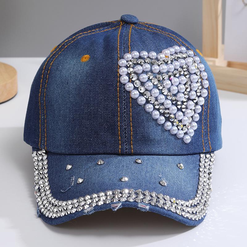 Women's Baseball Cap Rhinestone Fashion Versatile Summer Sunscreen Shade Sun Hat Diamond Stage Cap