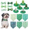 Dog Top Hat Collar Holiday Shamrocks for Small Medium Girl Dogs Cats Dog Collar Necklaces Kerchief Costumes