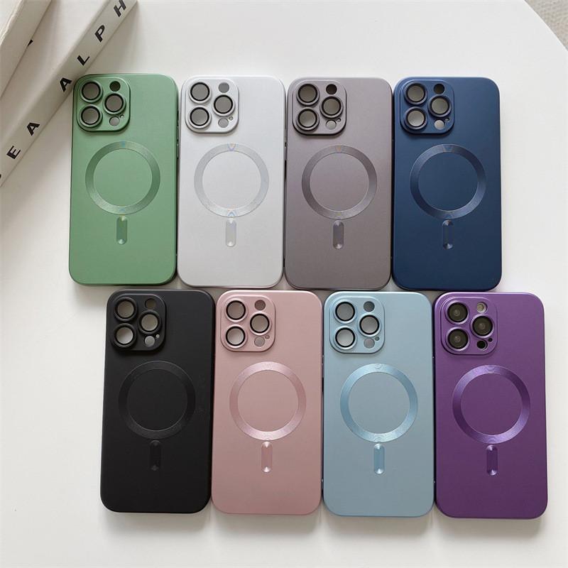 16 For Iphone Soft Shell Phone Case With Solid Color And Magnetic Daily Design