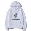 I Am In Crippling Debt Hoodie Cute and Fun Mouse Print Hoodie Long Sleeve Fashion Women's Street Wear Warm Sweatshirt