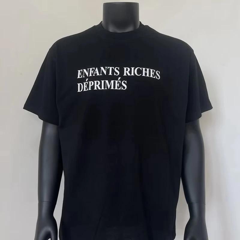 Summer ERD Retro Niche Trendy Brand Letter Round Neck Printing Slogan Women's Loose Short-sleeved Cotton T-shirt Street Wear