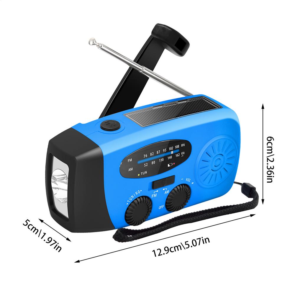 

Emergency Crank Radio 2000mAh Emergency Weather Radio Waterproof Hand Crank Weather Alert Radios FM/AM/SW SOS Alarm Weather синий