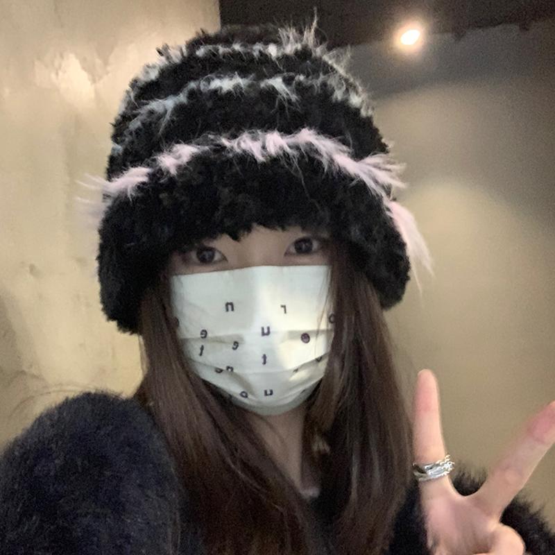 Autumn And Winter Plush Thick Cold-Proof Wool Hat Warm Ear Protection Knitted Hat For Women