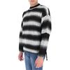WE11DONE Knitted Striped Pullover Round Neck Long Sleeve Sweater Unisex Sweater Black WD-KT9-20-008-U-BLACK