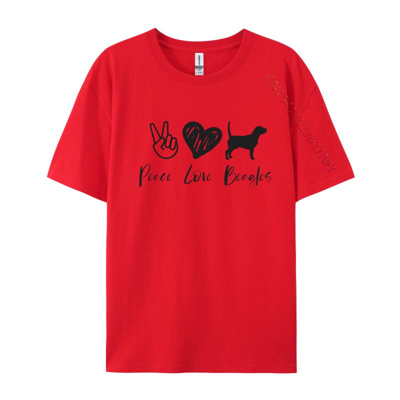 Peace Love Beagles Tshirt Dog Lover Mom Dog Tshirt All Cotton Comfortable Tops Tees EU Size Anime Tshirt S