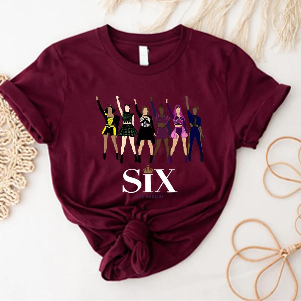 Six Musical Tshirt Broadway Six Musical Print Short Sleeve Shirt Musical Shirts Women Funny Tee Fans Gift Casual Tops