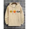Autumn Winter Creative Fun Fast Food Burger Fries Pattern Print Hooded Sweatshirt Loose Comfortable Casual Sport Long Sleeves Hoodies