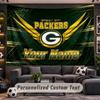 Wall Hanging Tapestry Custom NameGreen Bay Packers Pattern Personalized Printed Fabric Wall Decor