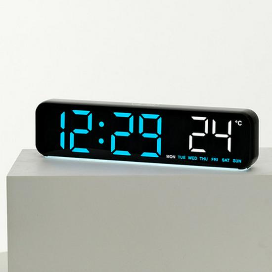Creative RGB Color-Changing LED Wall Clock 6651R - Multifunctional Digital Display for Living Room